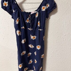 Lisa Says Gah Navy Mini Dress with Daisy Print size Large